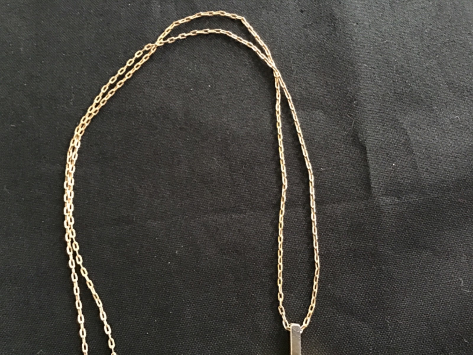 Sarah Coventry Cross Pendant Necklace simple Gold tone 17.5 in
