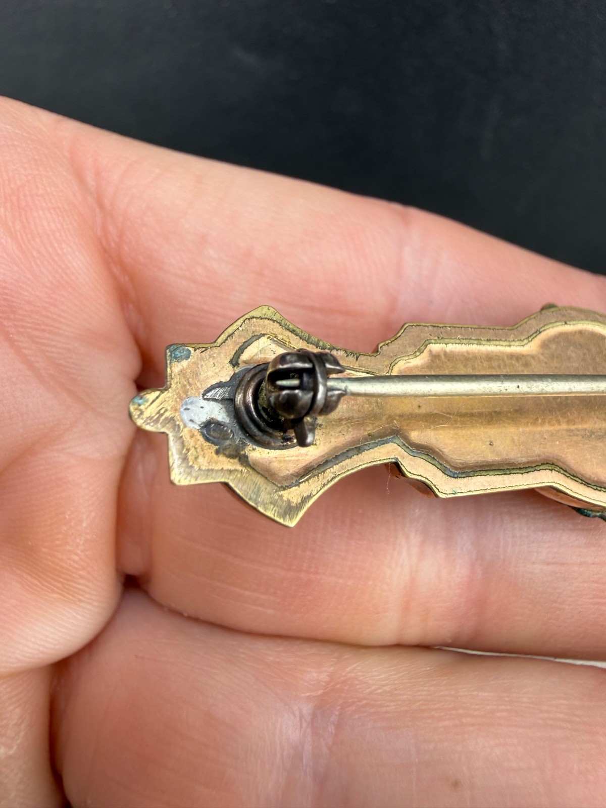 Vintage Edwardian Gold Filled Bar Brooch Renaissance Revival