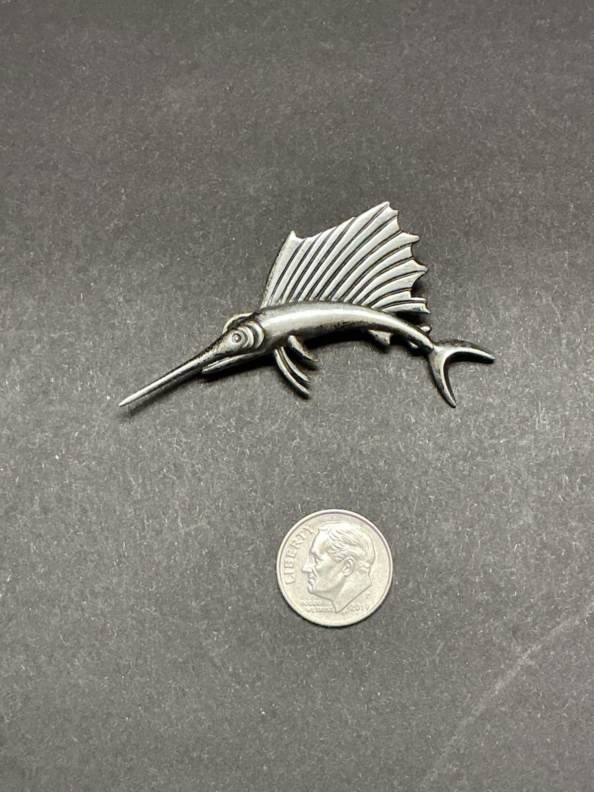 Vintage Brooch Swordfish Sailfish Mexico Signed M elMirador ~Los Castillo