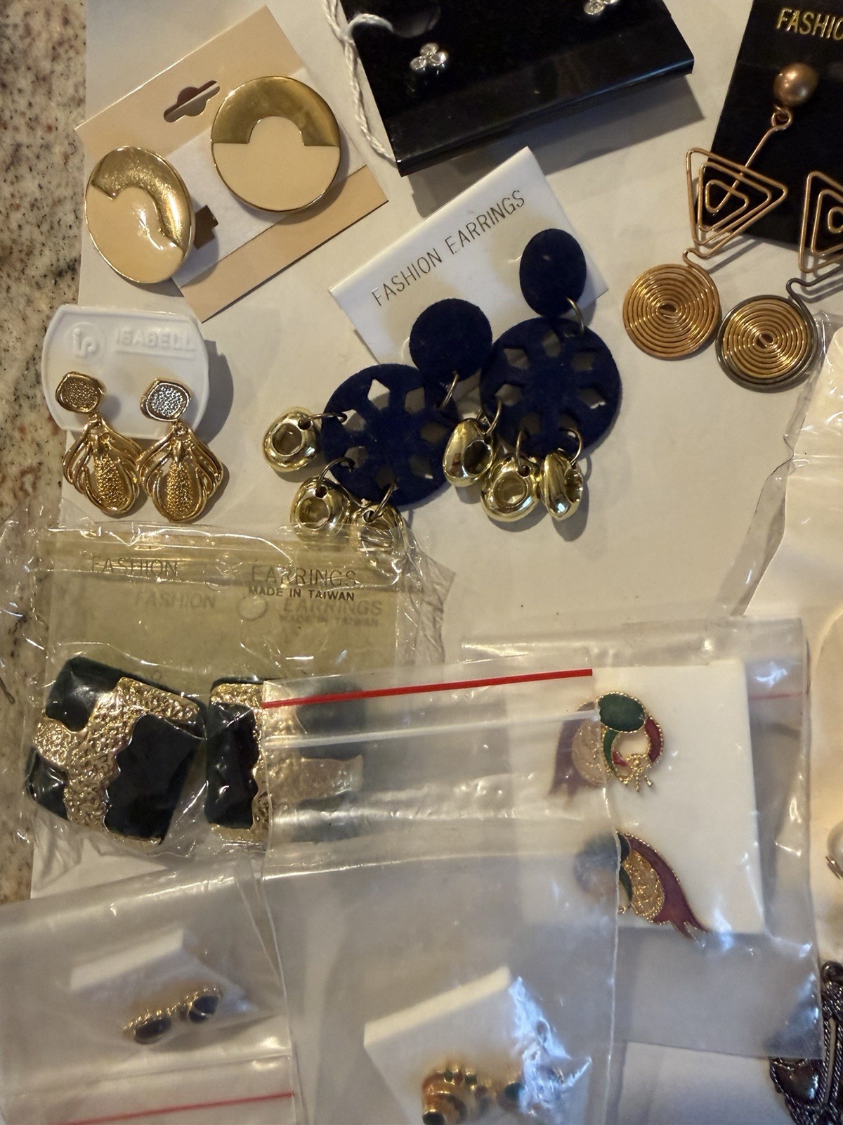 Lot of 12 Different Pairs Pierced Earrings Multiple Colors New on Cards