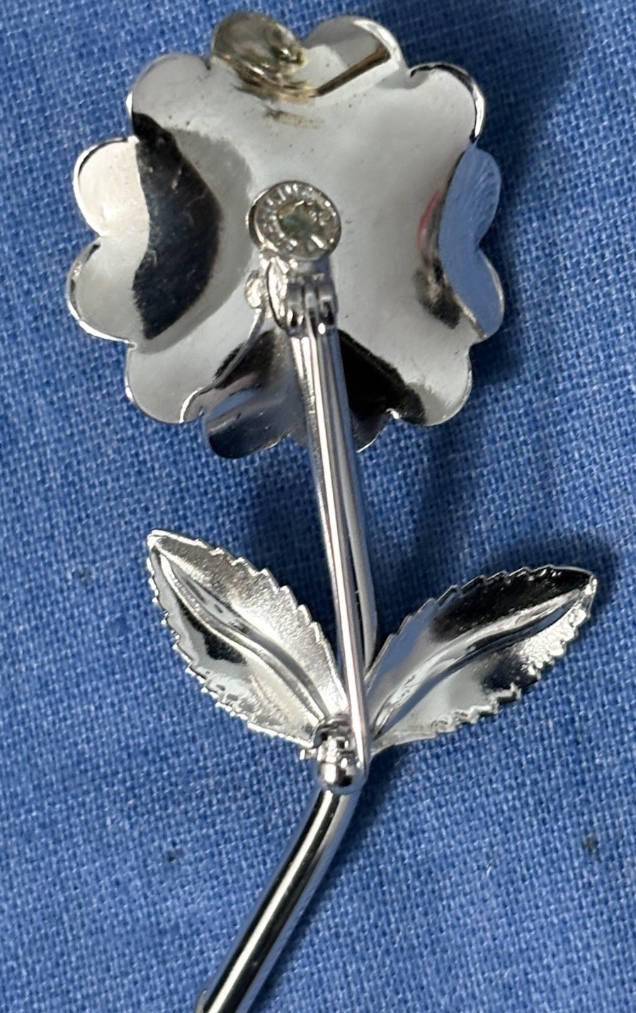 Vintage Sterling Silver AC Necklace Earring Brooch Set Flowers Dimi Parur Sign