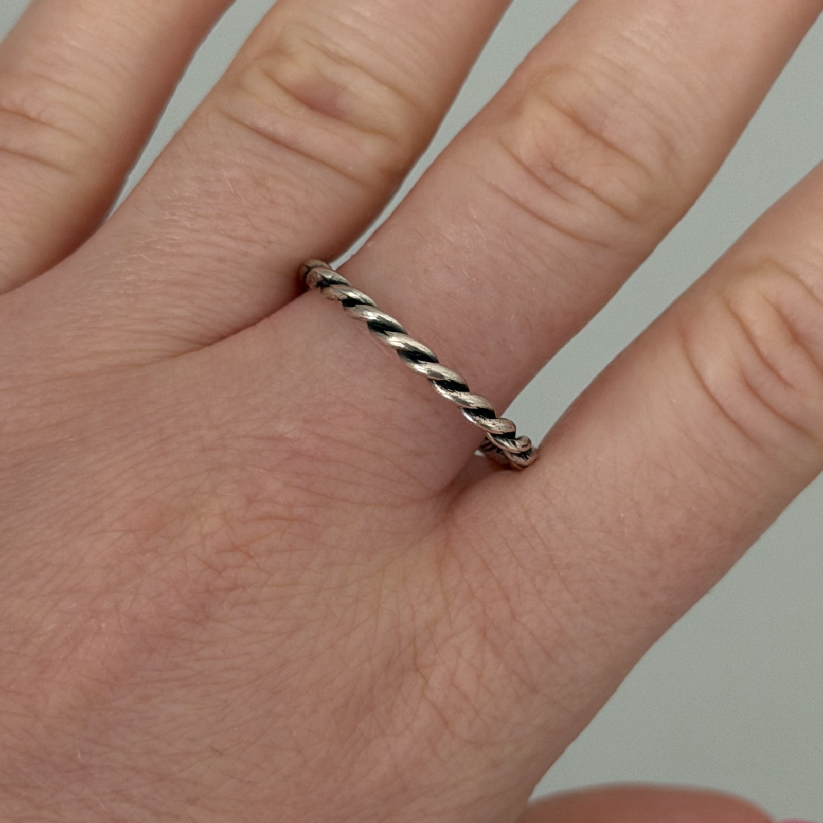 Vintage Carolyn Pollack Relios 925 Sterling Silver Twisted Band Stack Ring Sz 10