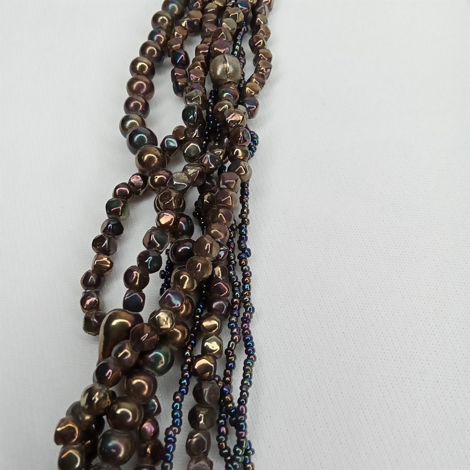 Vintage 1980s Multi Strand Beaded Statement Necklace Boho Chic New Arrival