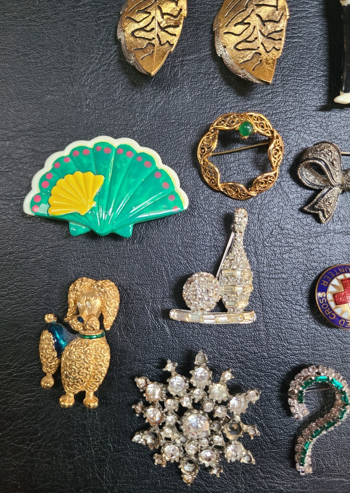 Vintage Costume Jewelry Pin Badge Lot Betty Boop Lucky Strike Flamingo Rhineston