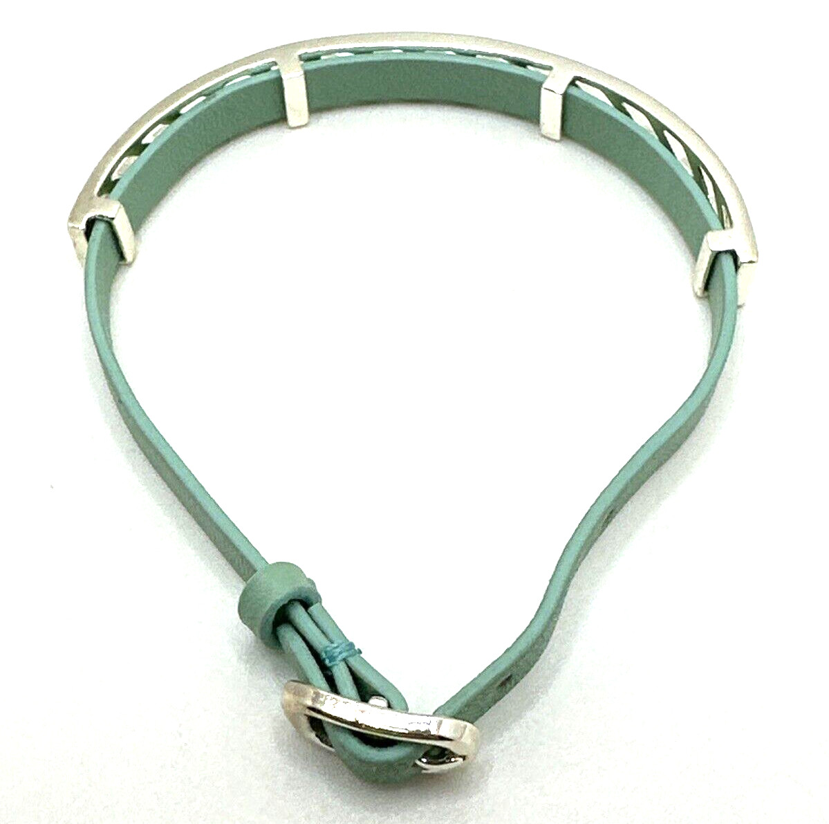 STELLA & DOT Blue Leather Wrap Bracelet Inspirational BELIEVE Statement 8″ NWOT