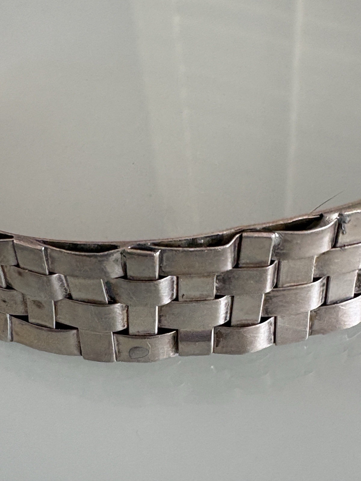 VTG Celia Sebiri Sterling Silver 15″ Necklace Heavy Woven Collar Choker 64 Grams