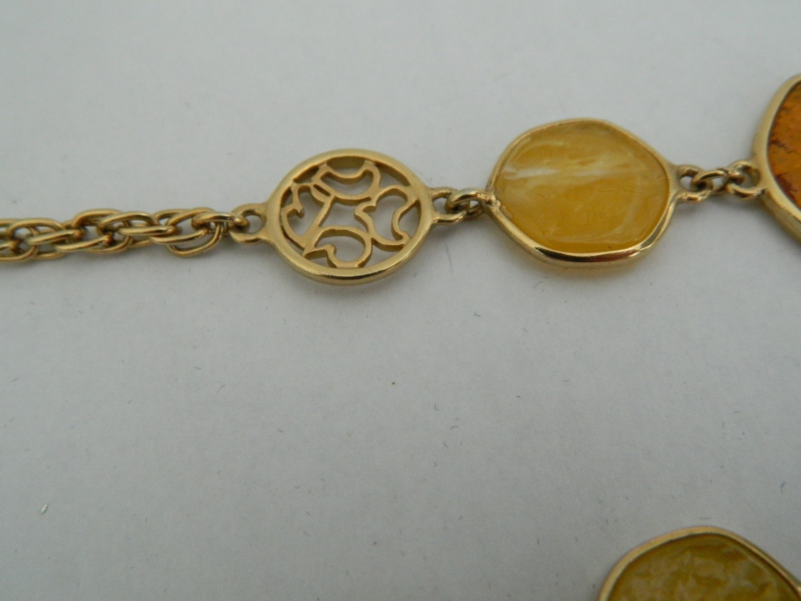 Vintage Sarah Coventry Honey & Amber Shade Discs Gold Tone Necklace