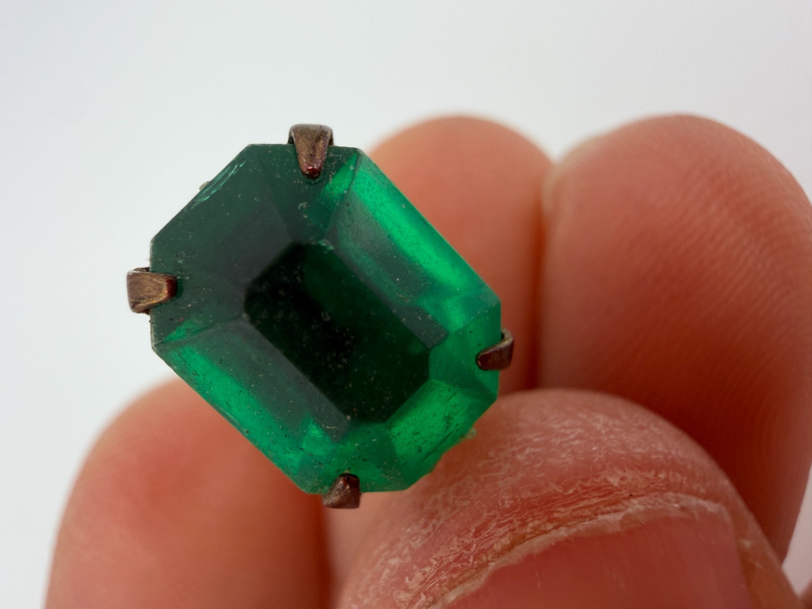 Vintage Brooch Stick Pin Signed Rogoff Green Vivid Bright Unisex