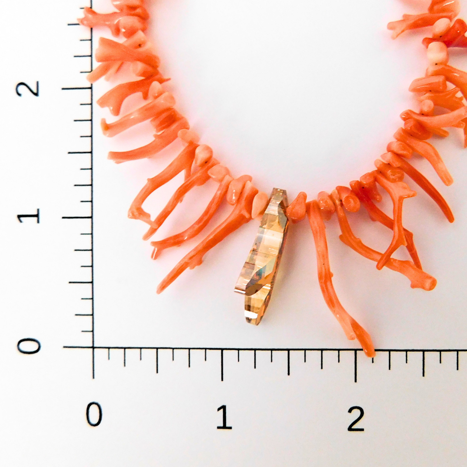 Vintage Natural Coral Branch Necklace, Mid-Century, Made with Swarovski® Branch