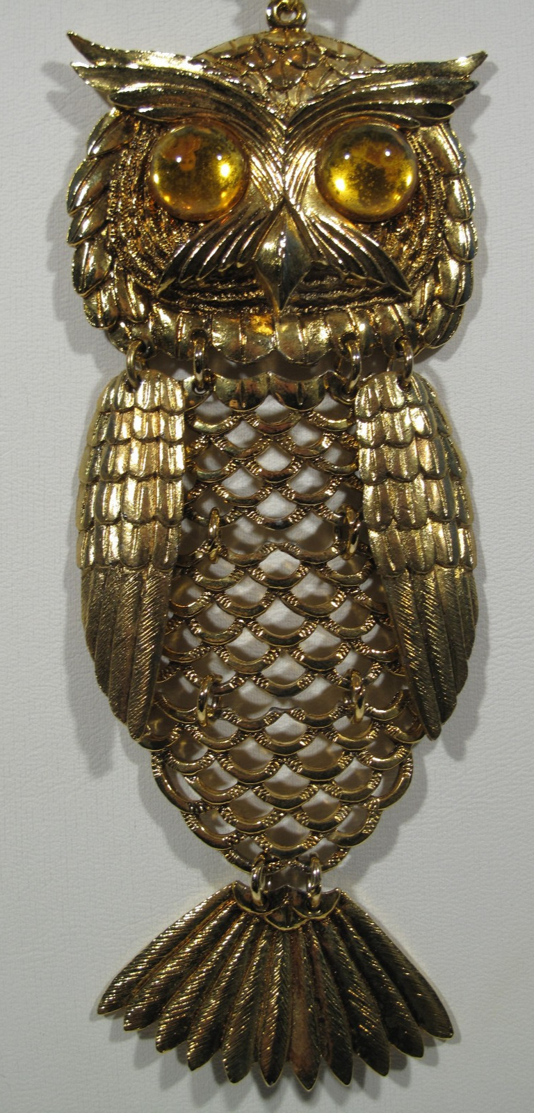 Lot of 2 VTG Owl Necklace Gold~Silver Tone~Pink~Amber Eyes~24″-30″ Chain-64-108g