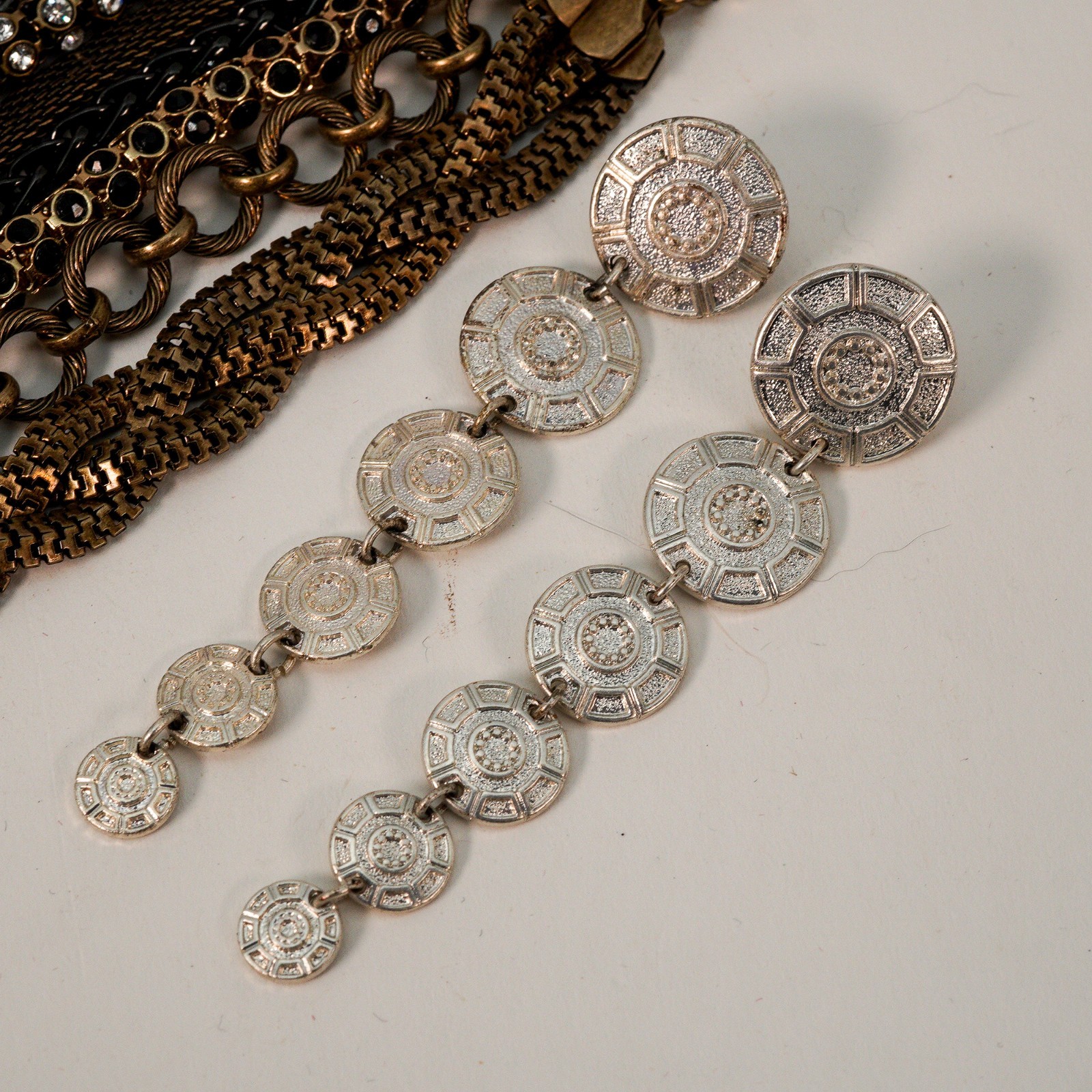 Mark by Avon Jewelry Set Earrings Bracelet New Silvertone Chain Y2K 2000s Boxed