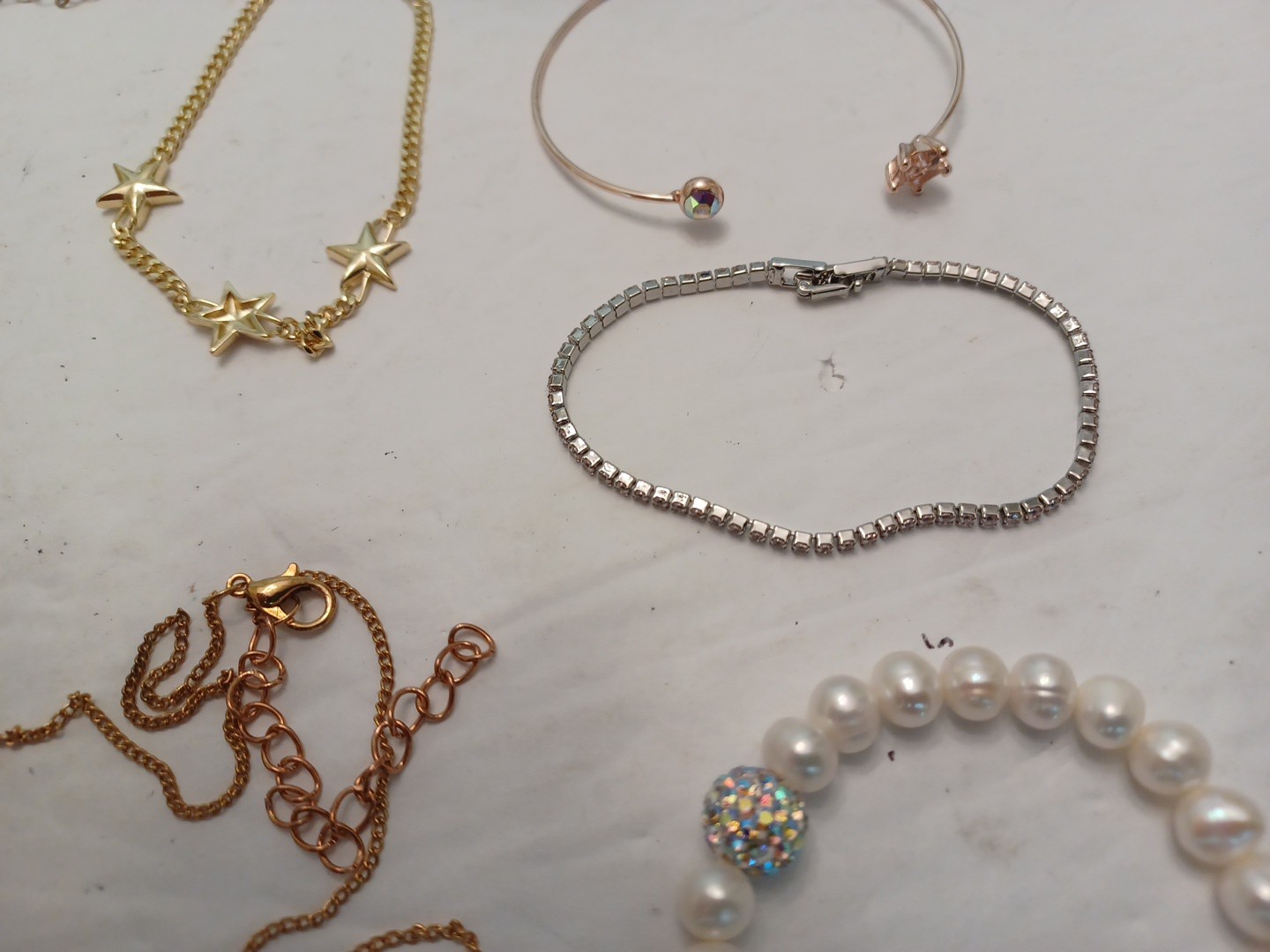 Mixed LOT OF 12 Costume Jewelry Pieces GOLD TONE/SILVER TONE USED FREE SHIP