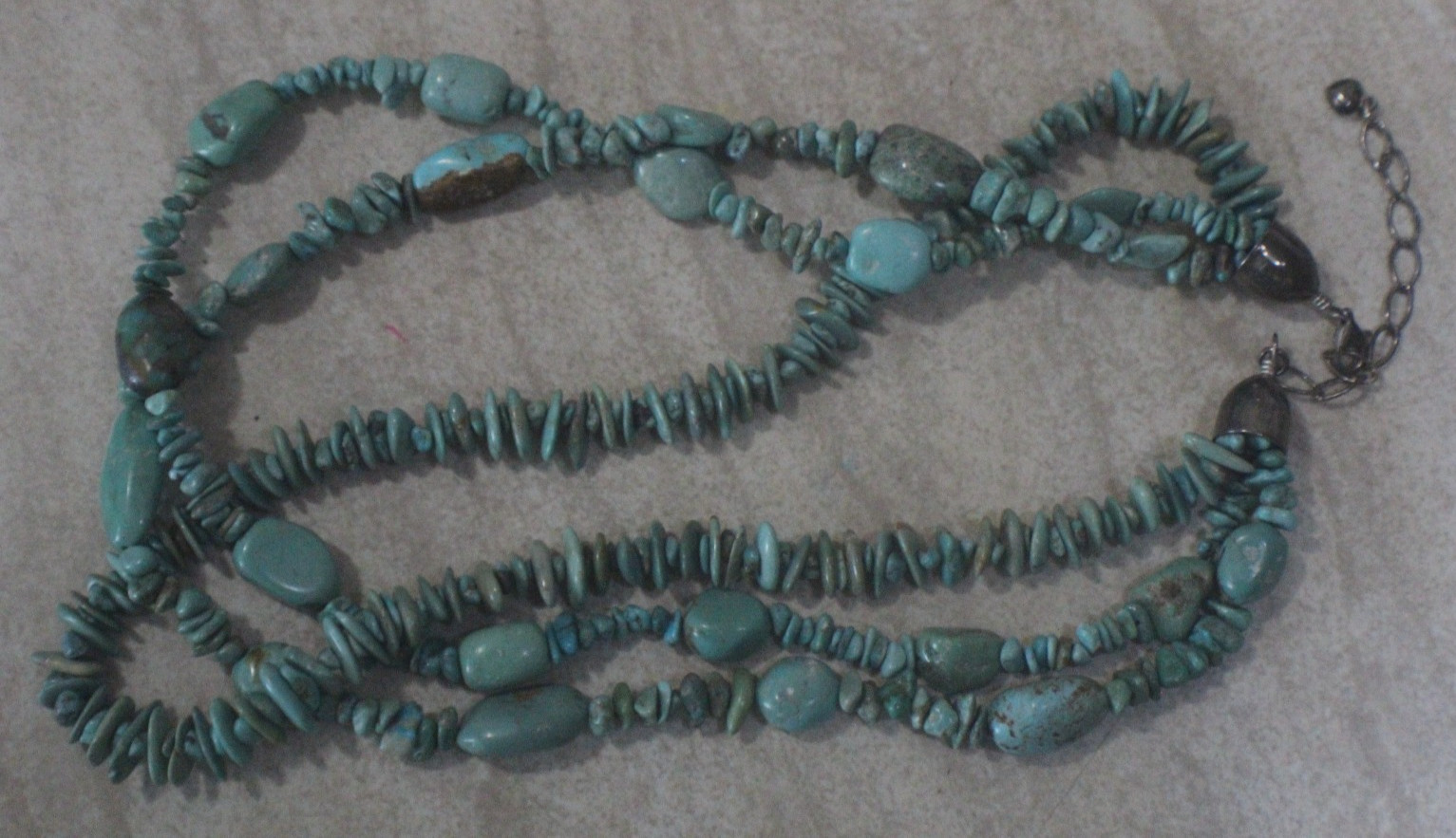 7 Different S silver and Turquoise Beads Necklaces Lot