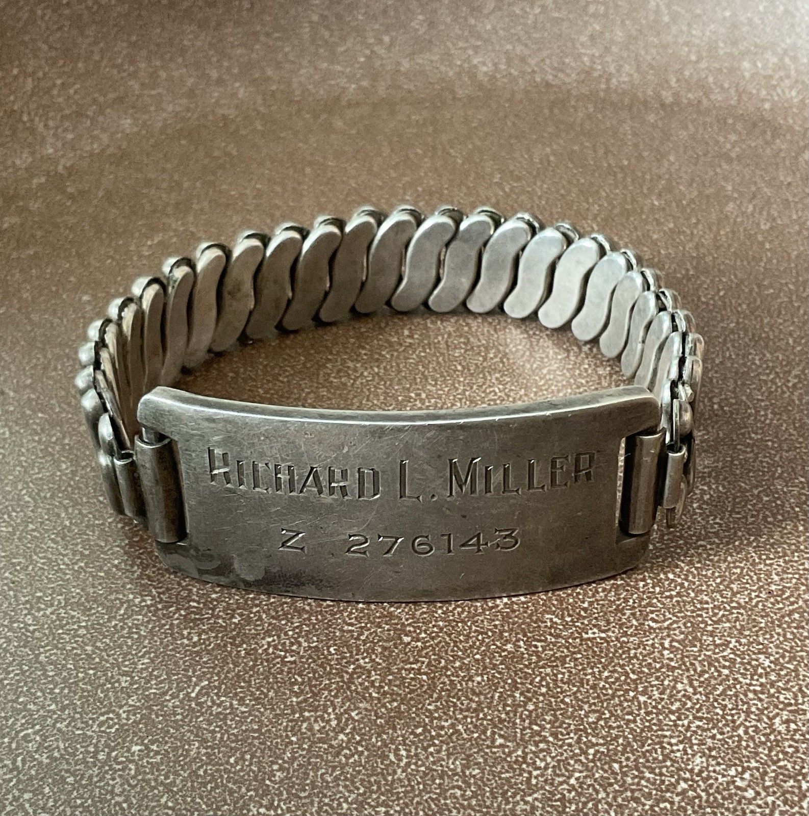 Vtg Heavy Solid 925 Sterling Silver ID Bracelet Expansion Link Stretch Band 44 g