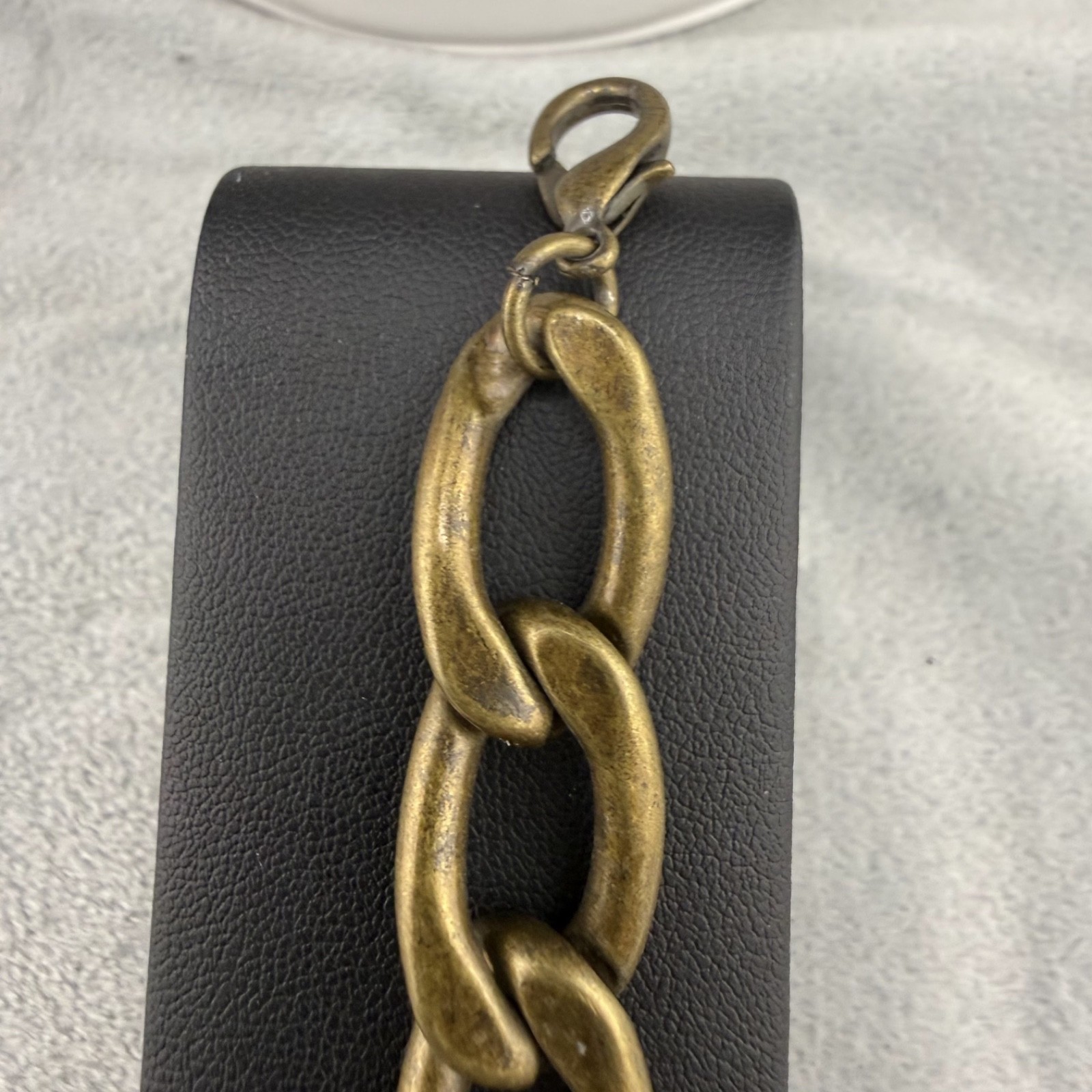 Chunky Bracelet Brass Tone Chain Statement 7.5”