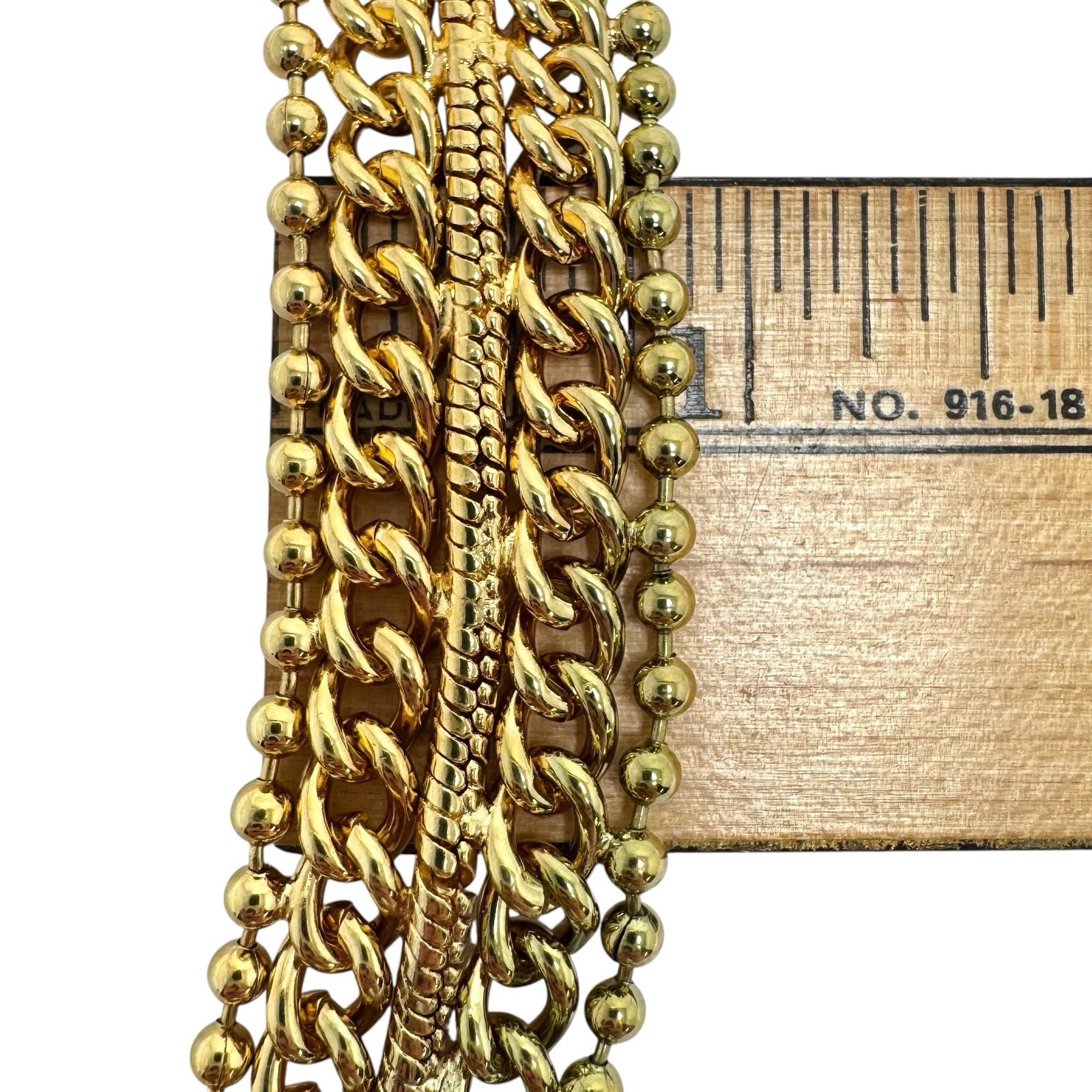 Vintage Gold Tone Cleopatra Necklace Multi Chain Styles Statement 18”