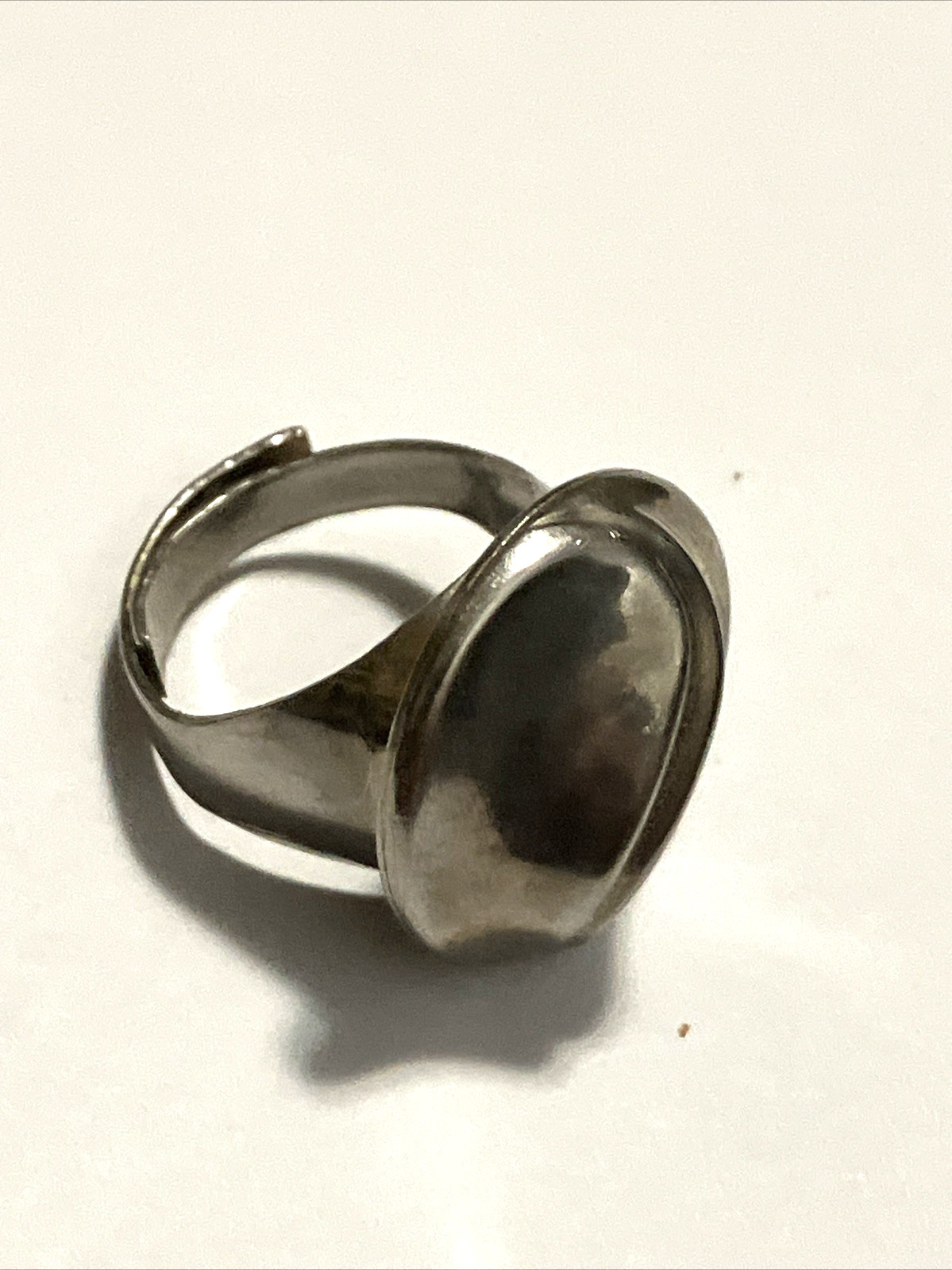 Vintage 1970s MCM Modernist Sterling S?Dome Ring Folded Wave Adjustable Band