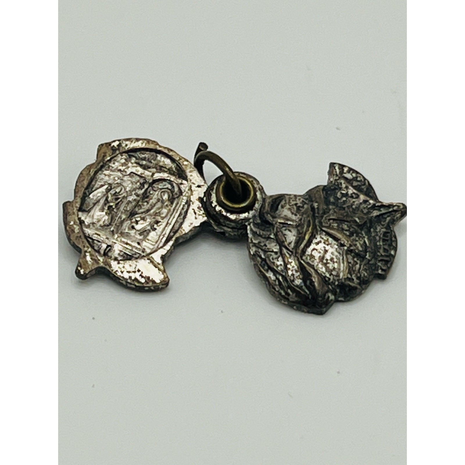 Vintage Catholic Rose Medal Charm | Religious Devotional Rosary Part