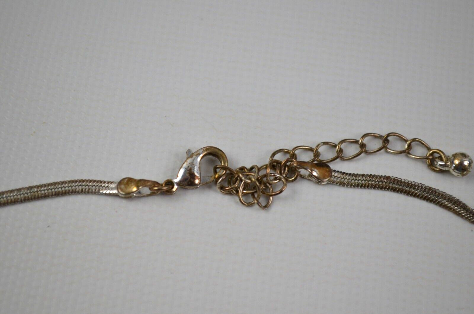 Vintage Necklace With Blue Teardrop Pendant 19″