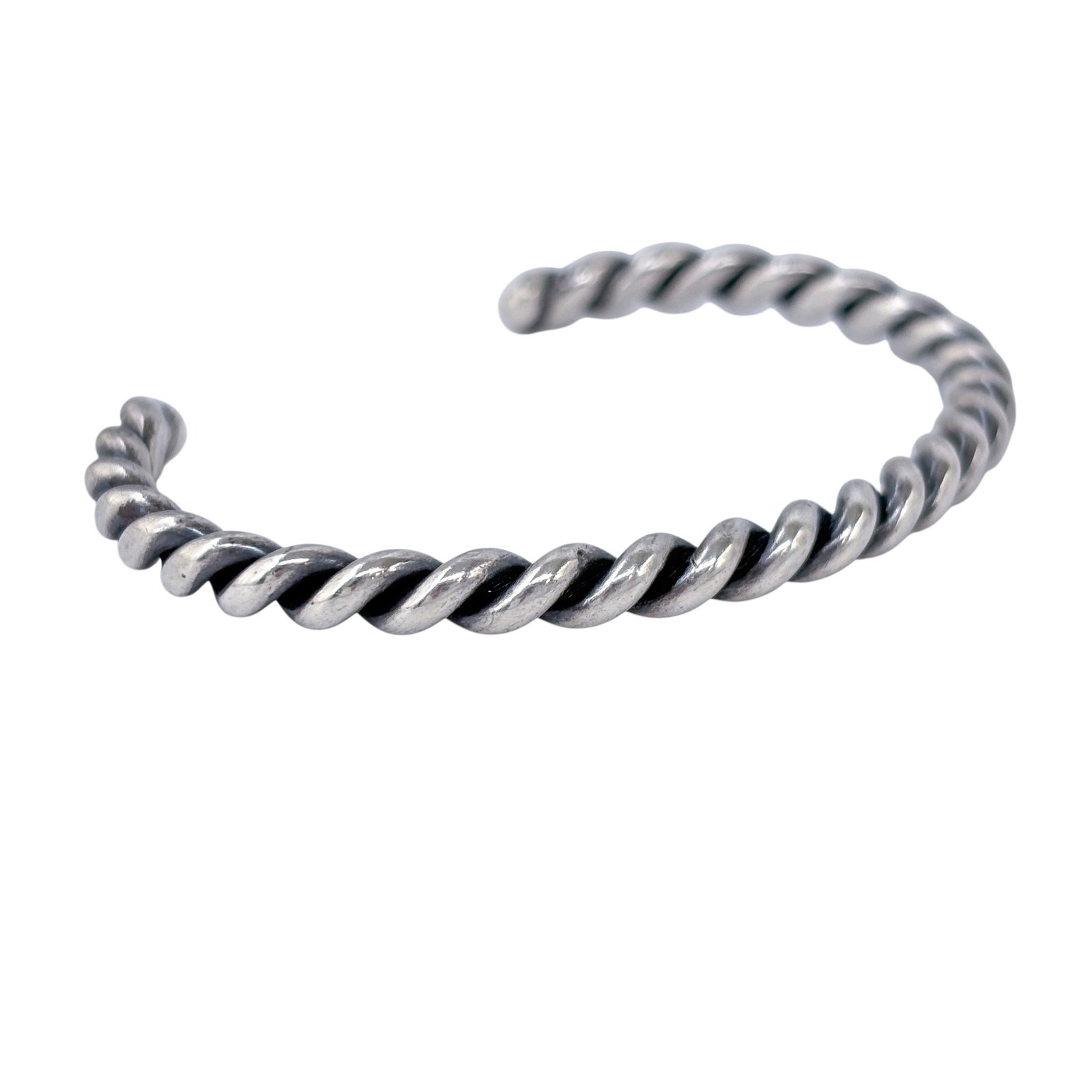 Southwest Twisted Wire Cuff Bracelet | Vintage Sterling Silver 925 | 6.5″