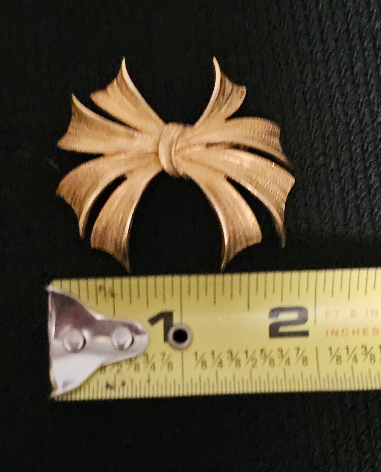 VTG Tacoa Ribbon Brooch & Clip Earrings Set Gold-tone In Original Box
