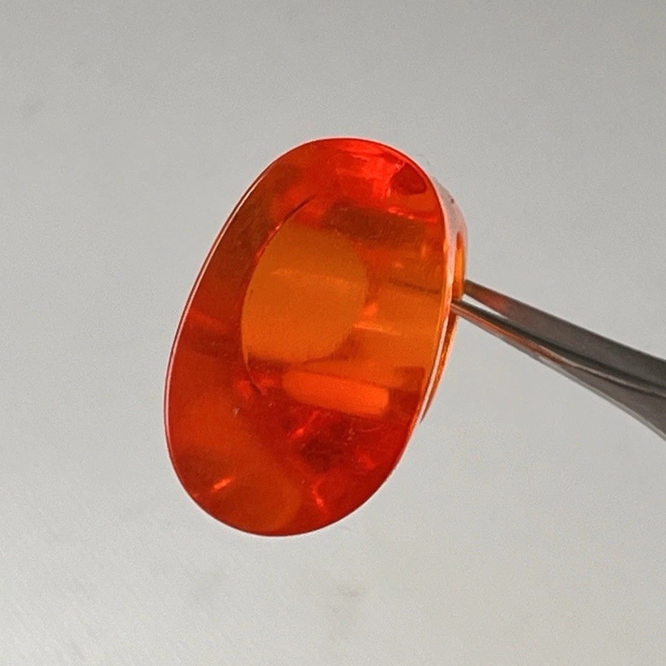 Vintage Lucite Ring Size 5.5 Oval Slanted Modern Chunky Statement Acrylic Orange