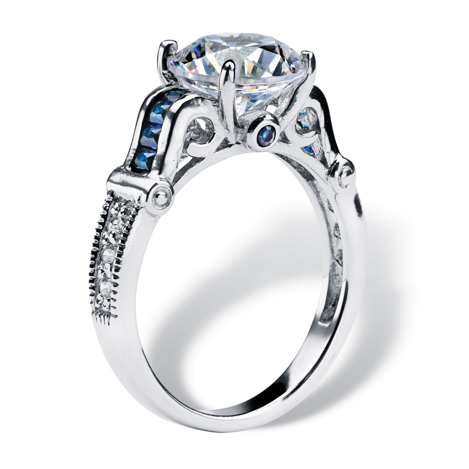 Art Deco Style 1.33Ct White Round Cut Simulated Diamond Wedding 925 Silver Ring