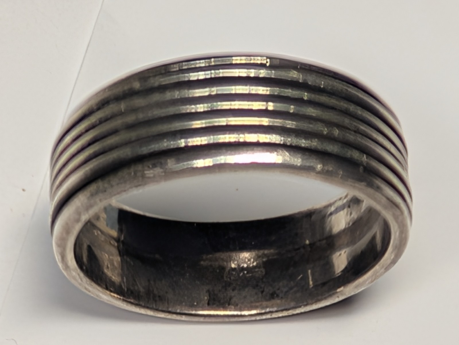 VINTAGE STERLING SILVER BAND RING ABOUT SIZE 12 1/4