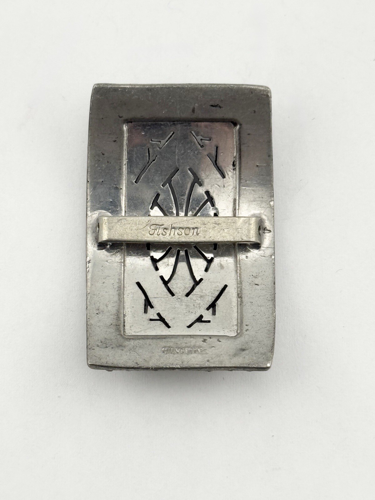 Vintage Fishson Henry Fishel & Son Silverite Buckles W/ Rhinestones