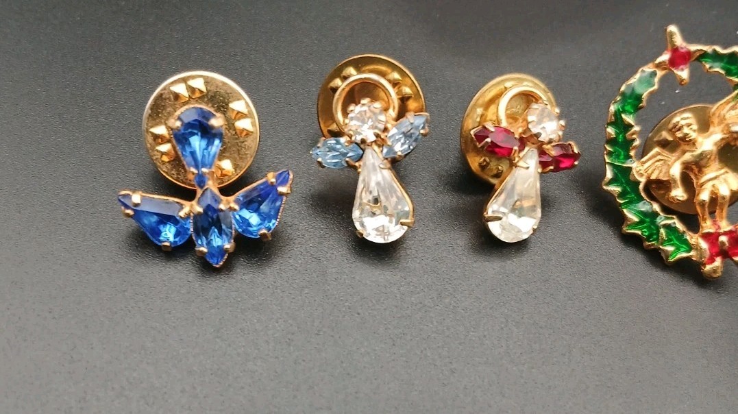 Vintage Guardian Angel Pins, Angel Pins Brooches Dove Lot Of 5