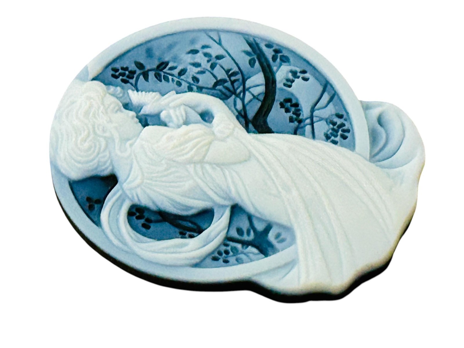Vintage Carved Agate Alphonse Mucha Loose Cameo The Months May