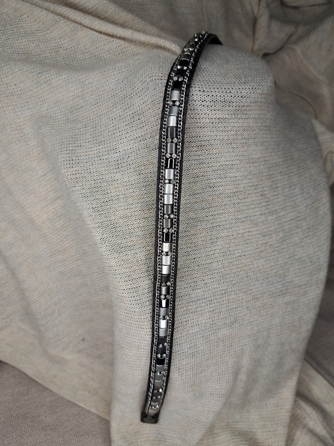 Vintage Necklace Stella And Dot Black Leather 14” Choker Necklace/ Bracelet