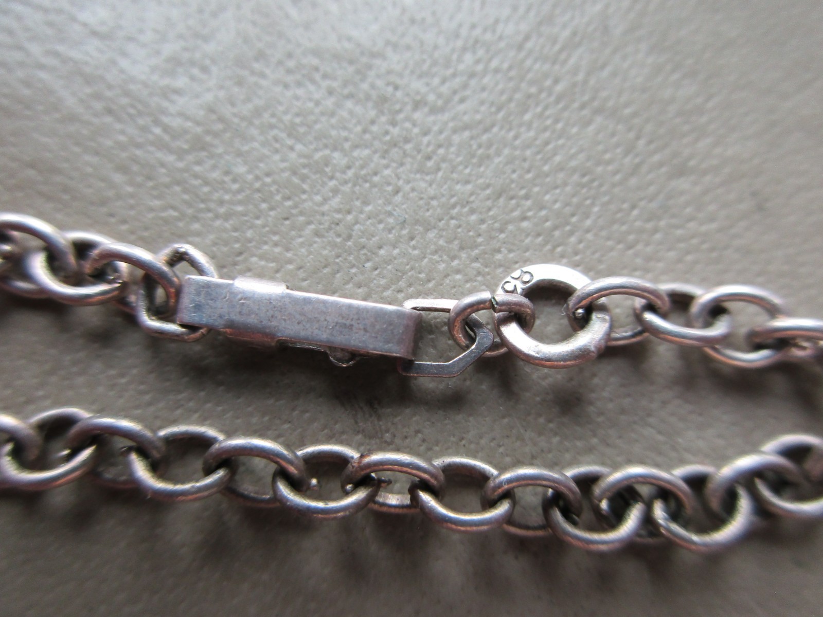 ANTIQUE OLD GERMAN STERLING SILVER RARE BOX CLASP CHARM BRACELET BELCHER CHAIN