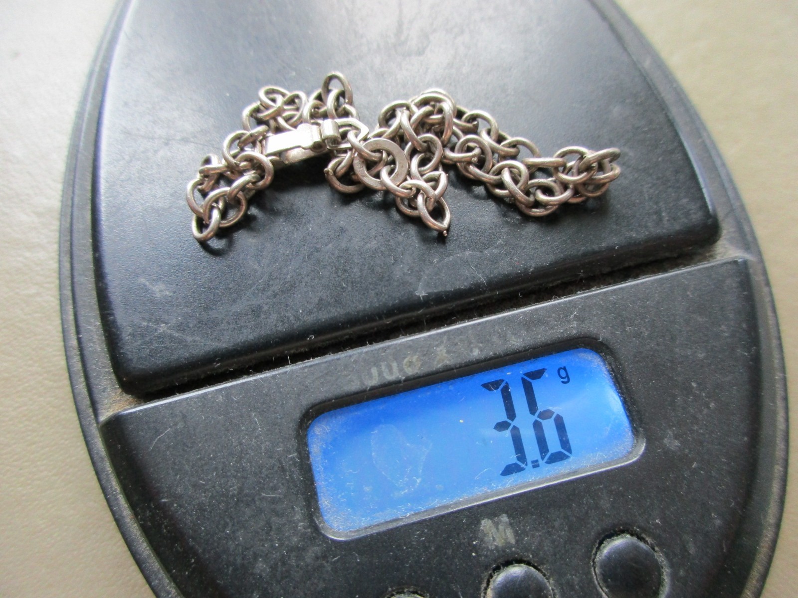 ANTIQUE OLD GERMAN STERLING SILVER RARE BOX CLASP CHARM BRACELET BELCHER CHAIN