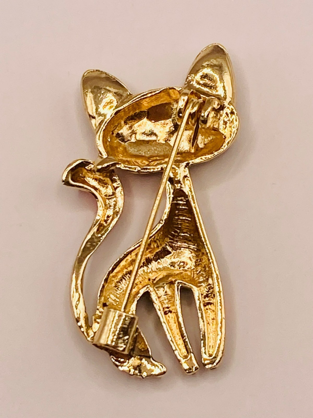 Colorful Black Cat Brooch Pin Enamel Details & Gold-Tone Finish -51B