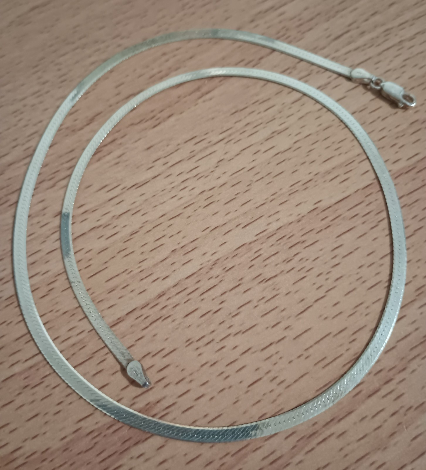 Vtg 925 Italian Italy Sterling Silver 3.5mm Herringbone Chain Necklace 20 1/4″