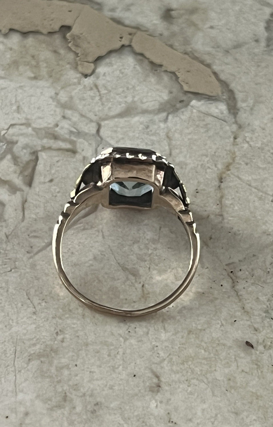 Vintage 10K Gold Blue Stone BDA Budlong Docherty and Armstrong Ring