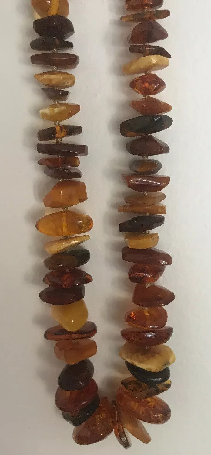 Antique Baltic Amber Butterscotch Egg Yolk Necklace 64 grams 18”