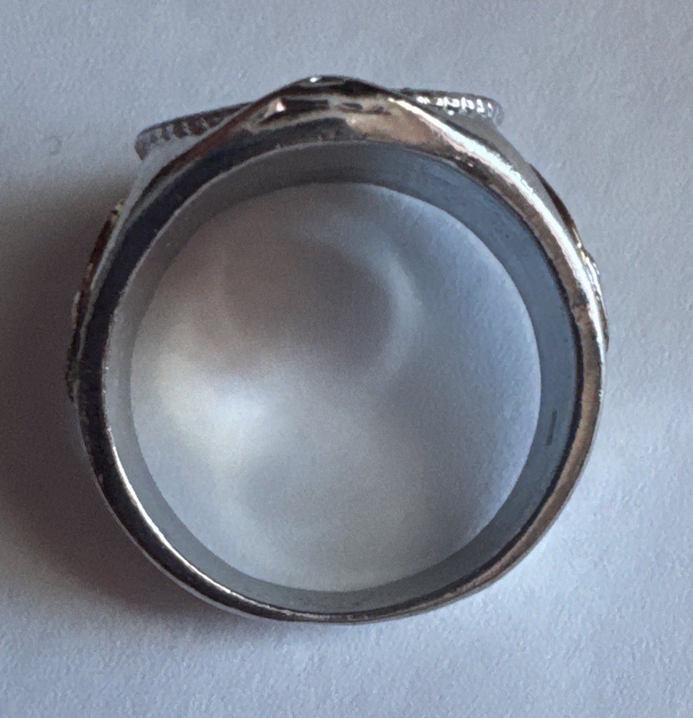 Vintage Sterling Silver Tone Men’s Buffalo Nickel Coin Signet Ring Size 10.5