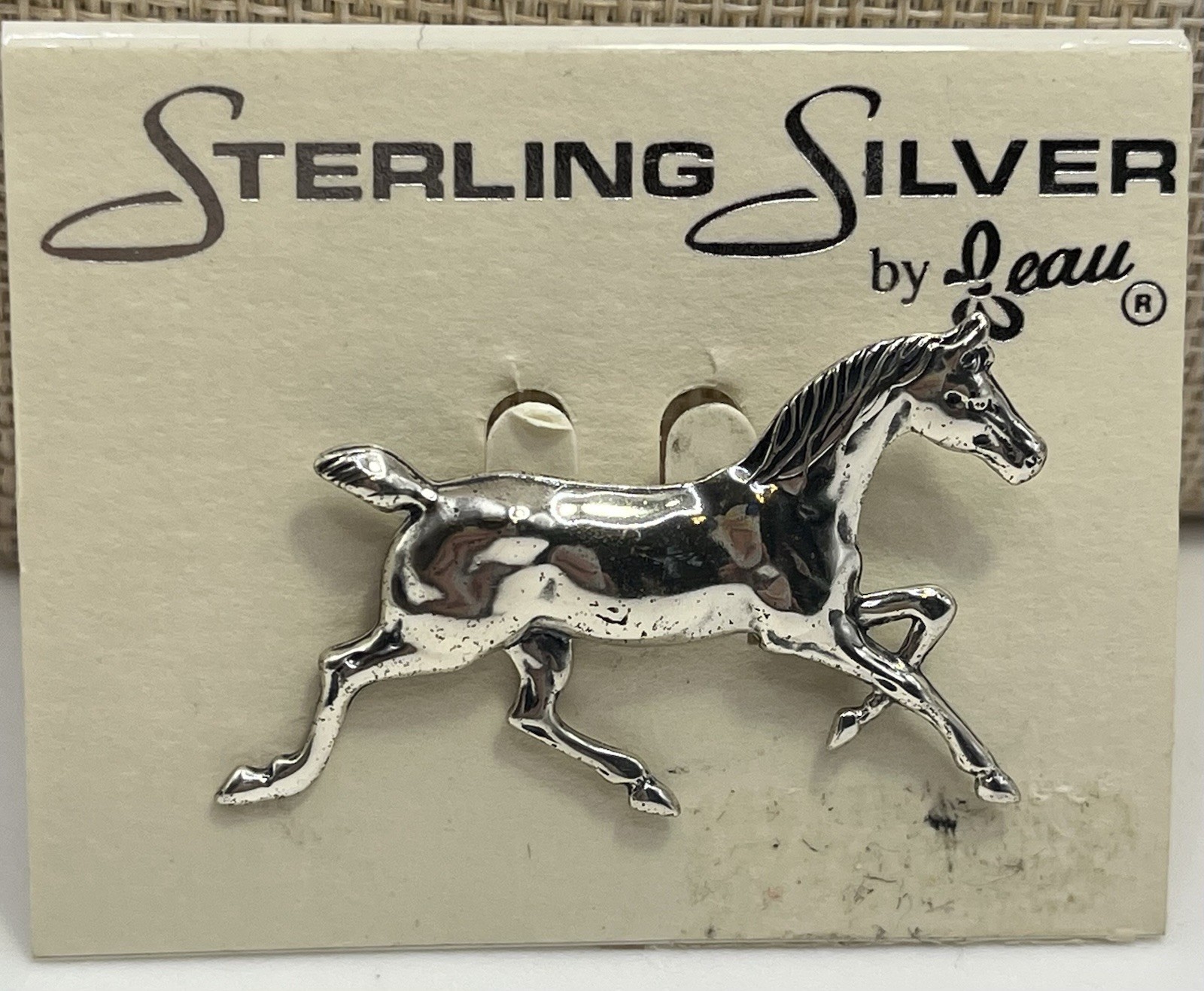 BEAU 925 STERLING SILVER EQUESTRIAN Running HORSE BROOCH- New