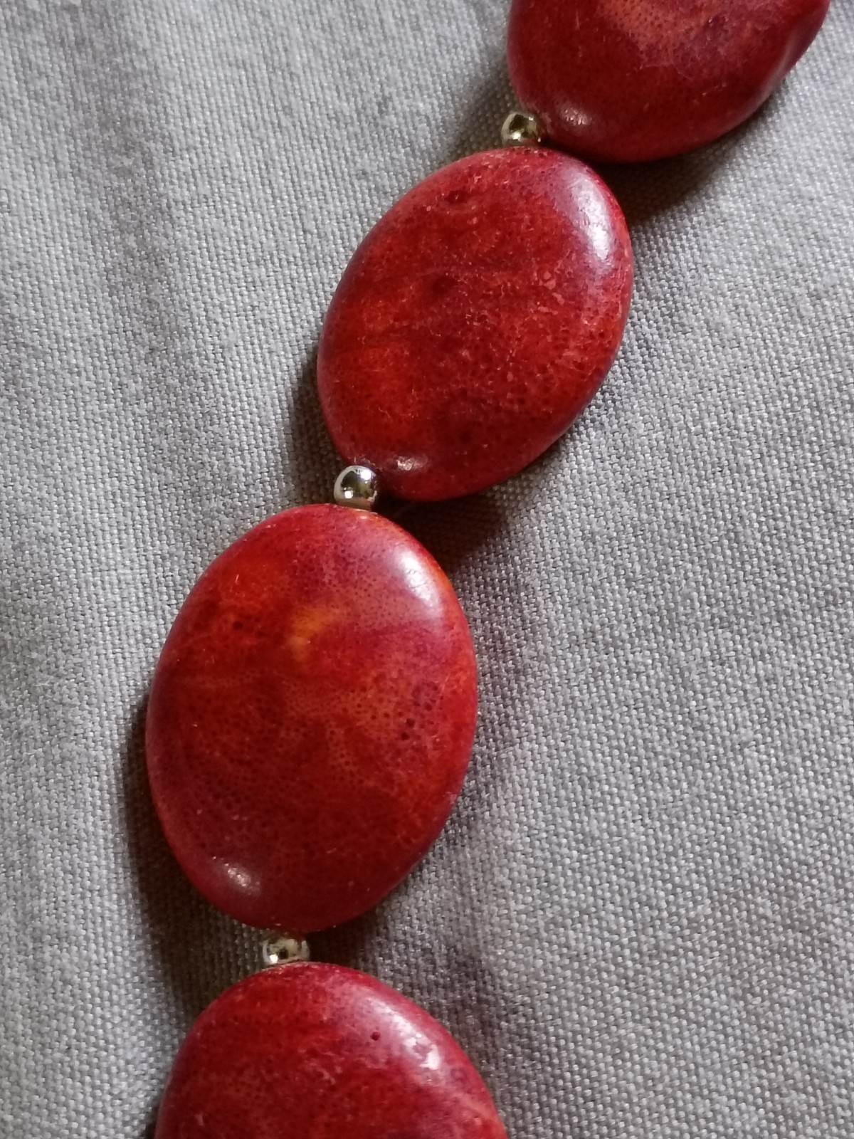 Vintage Dark Red Coral Necklace.