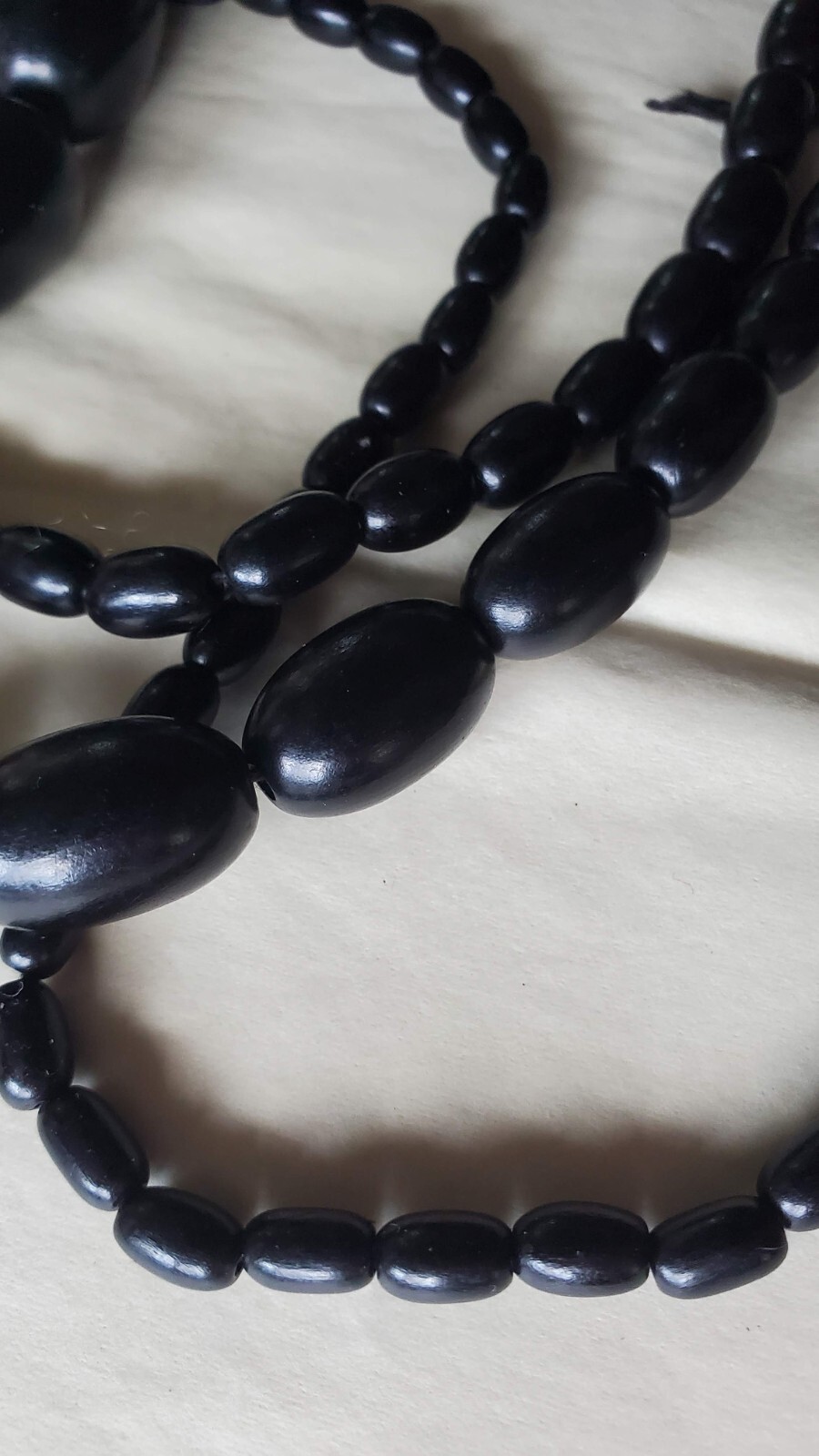 Antique very light olive beads necklace