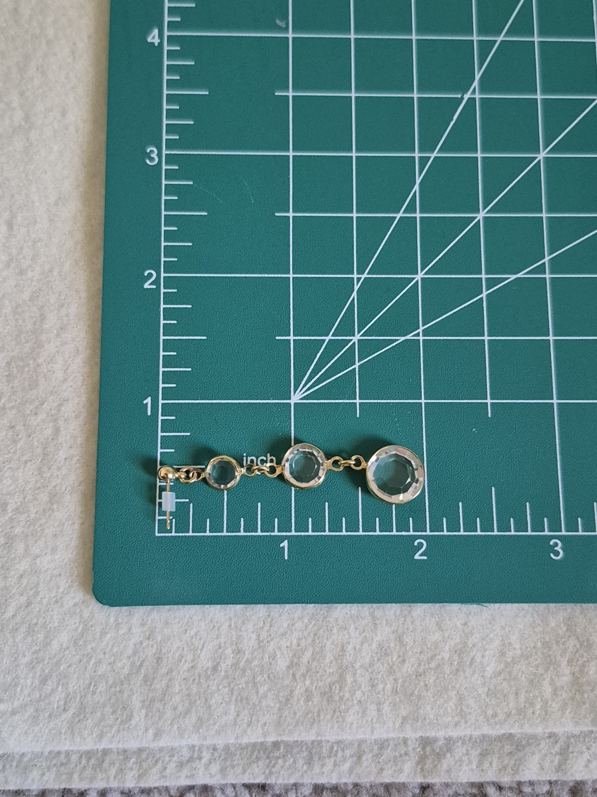 Gold-Tone Crystal Drop Bezel-set Graduated Post Earrings