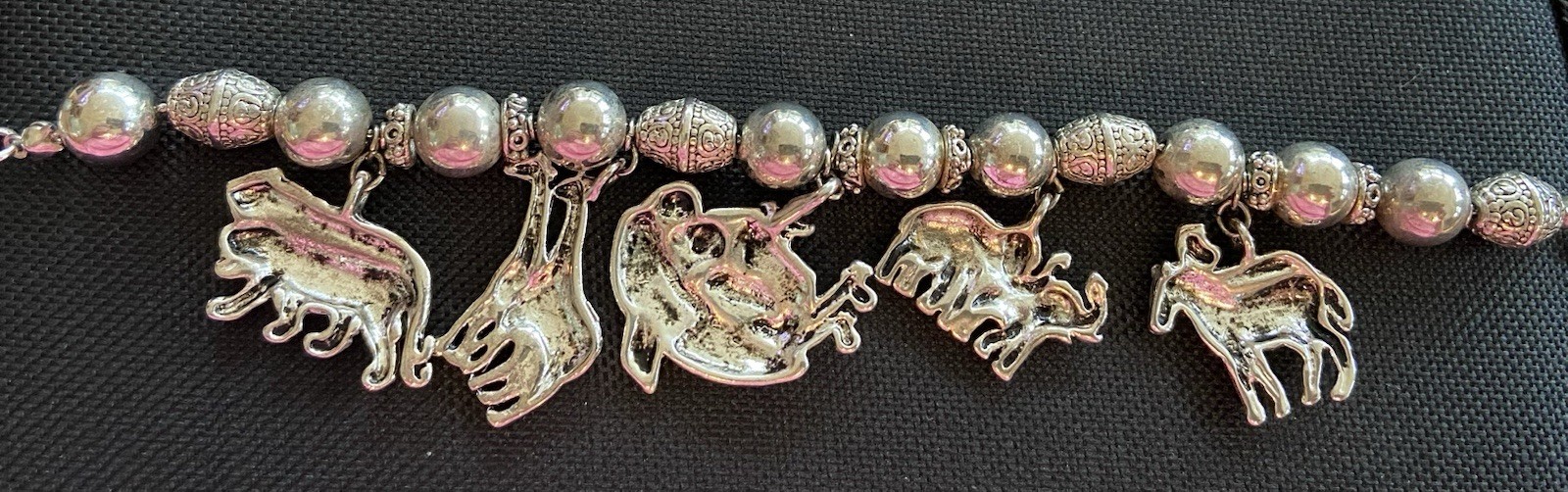 Charm Bracelet-Noah’s Ark Theme -Silver toggle Closure 7.5”