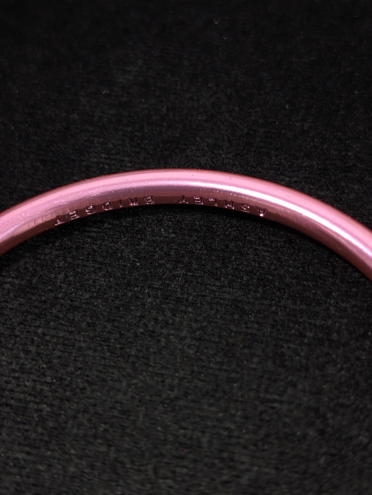 Ashley Bridget Pink Metallic Awareness Ribbon Charm Bangle Bracelet 7.5 in