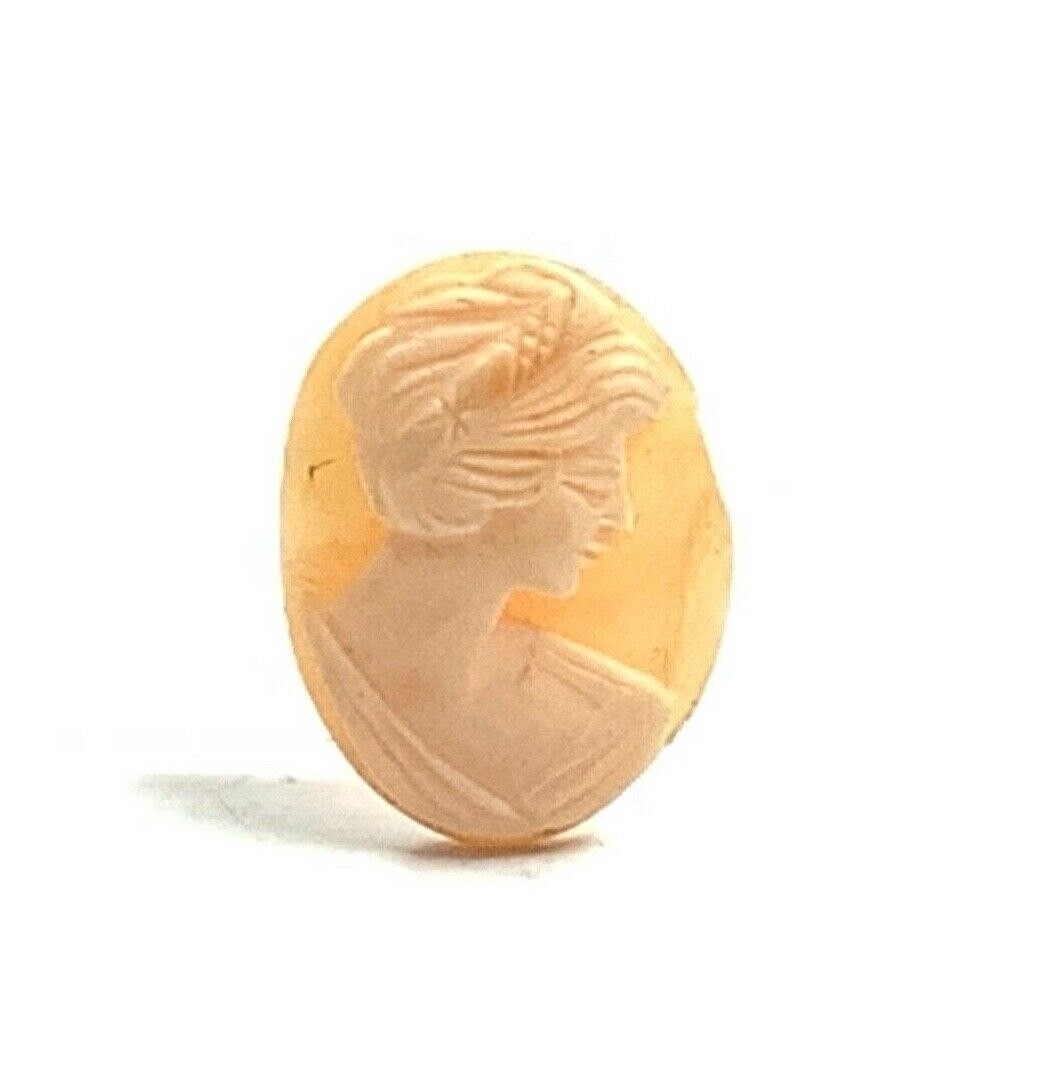 PROJECT PIECE Hand-Carved Right Facing Shell Cameo, No Bezel/Shell Only, 1” Tall