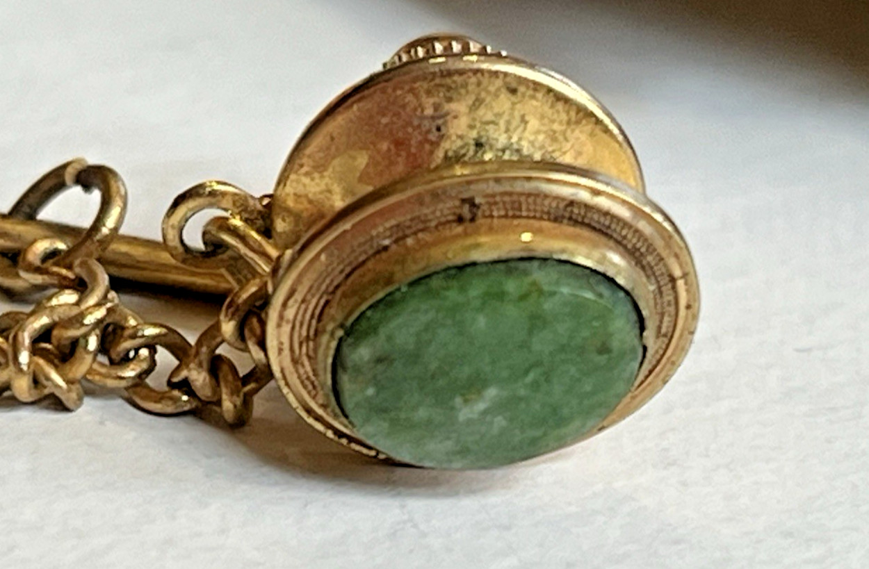 Vintage Lot Men’s Jewelry Cuff Links Tie Tacks Clips Ring Jade Tiger Eye Pistols