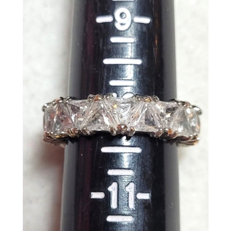 Lot of 2 Vintage 60s-80s Silver Tone Eternity Ring Bands Open Back Sizes 9 & 10