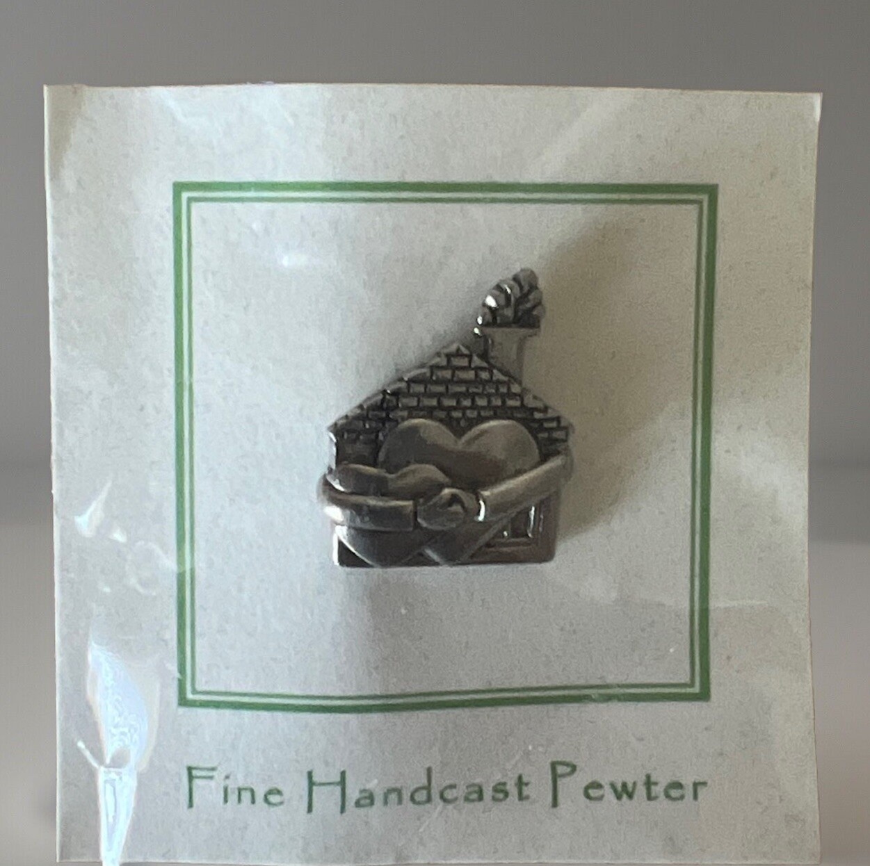 Jim Clift Hearts And Home Lapel Pin Hand Cast Pewter NIP