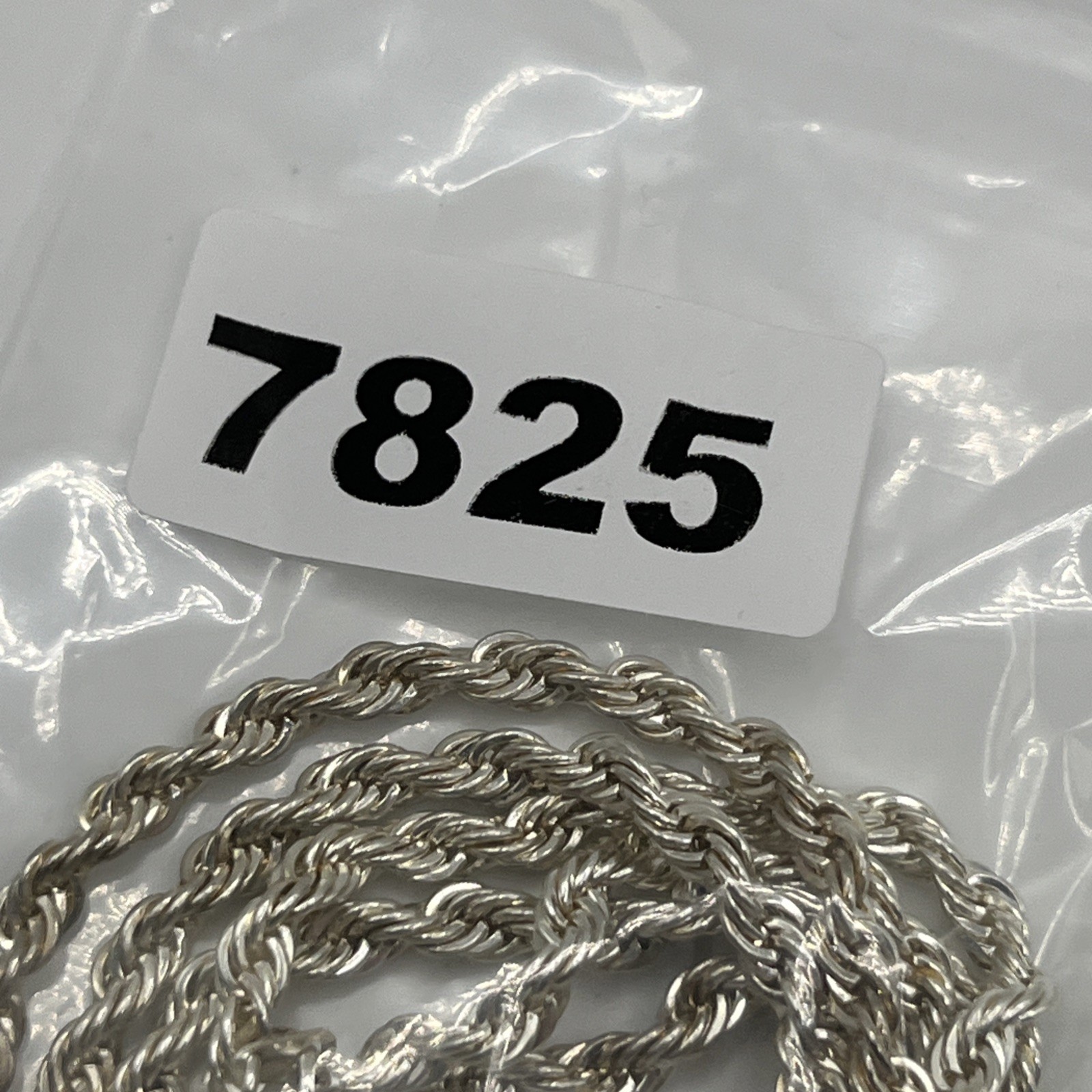 Silver Tone Twist Rope Chain Long Textured 30″